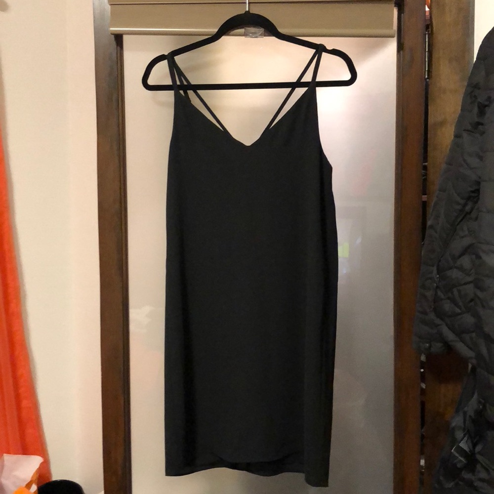 Topshop black slip dress